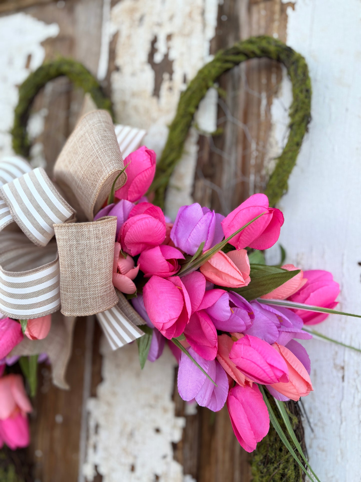 Pink Tulip Moss Bunny