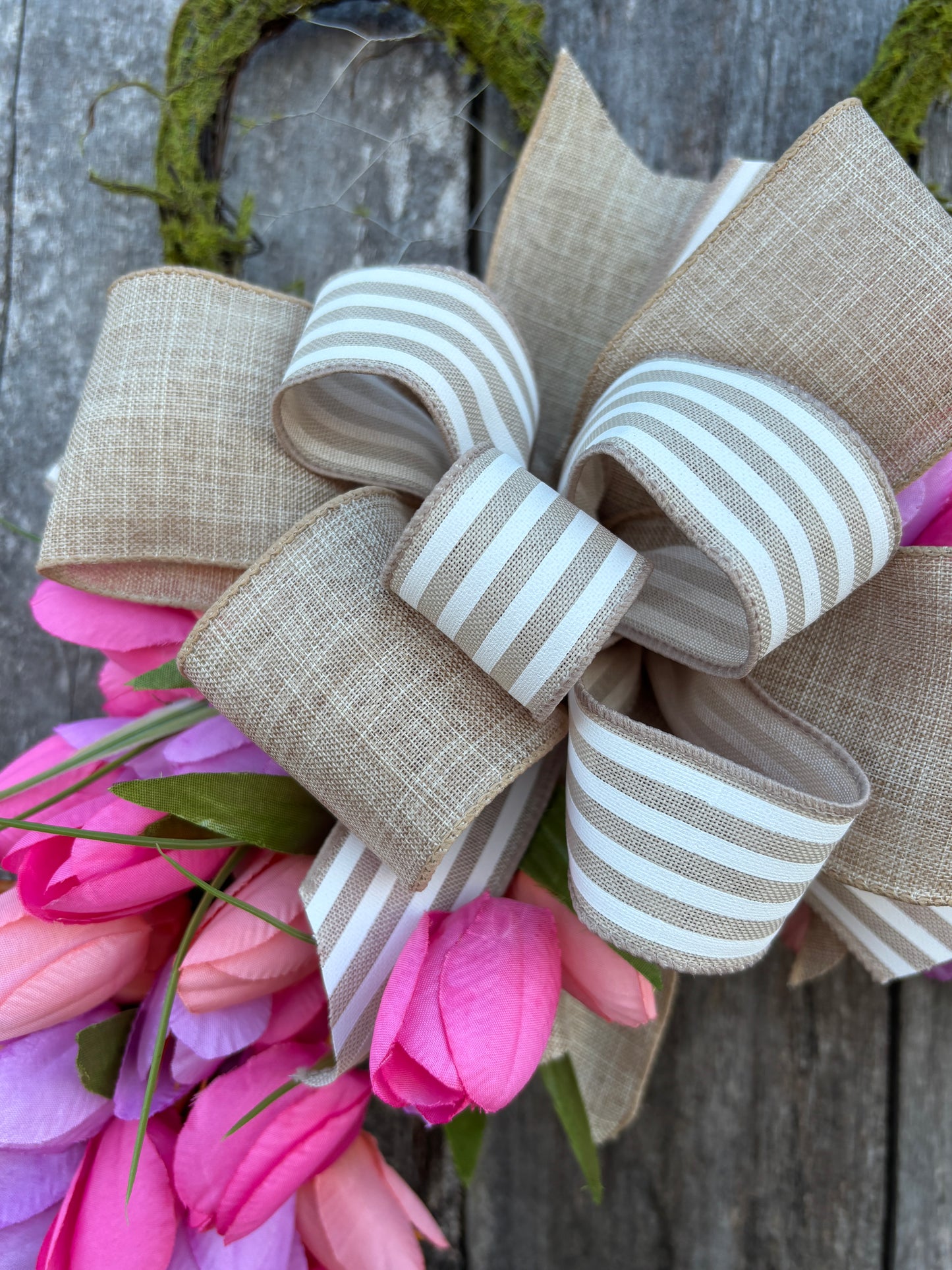 Pink Tulip Moss Bunny