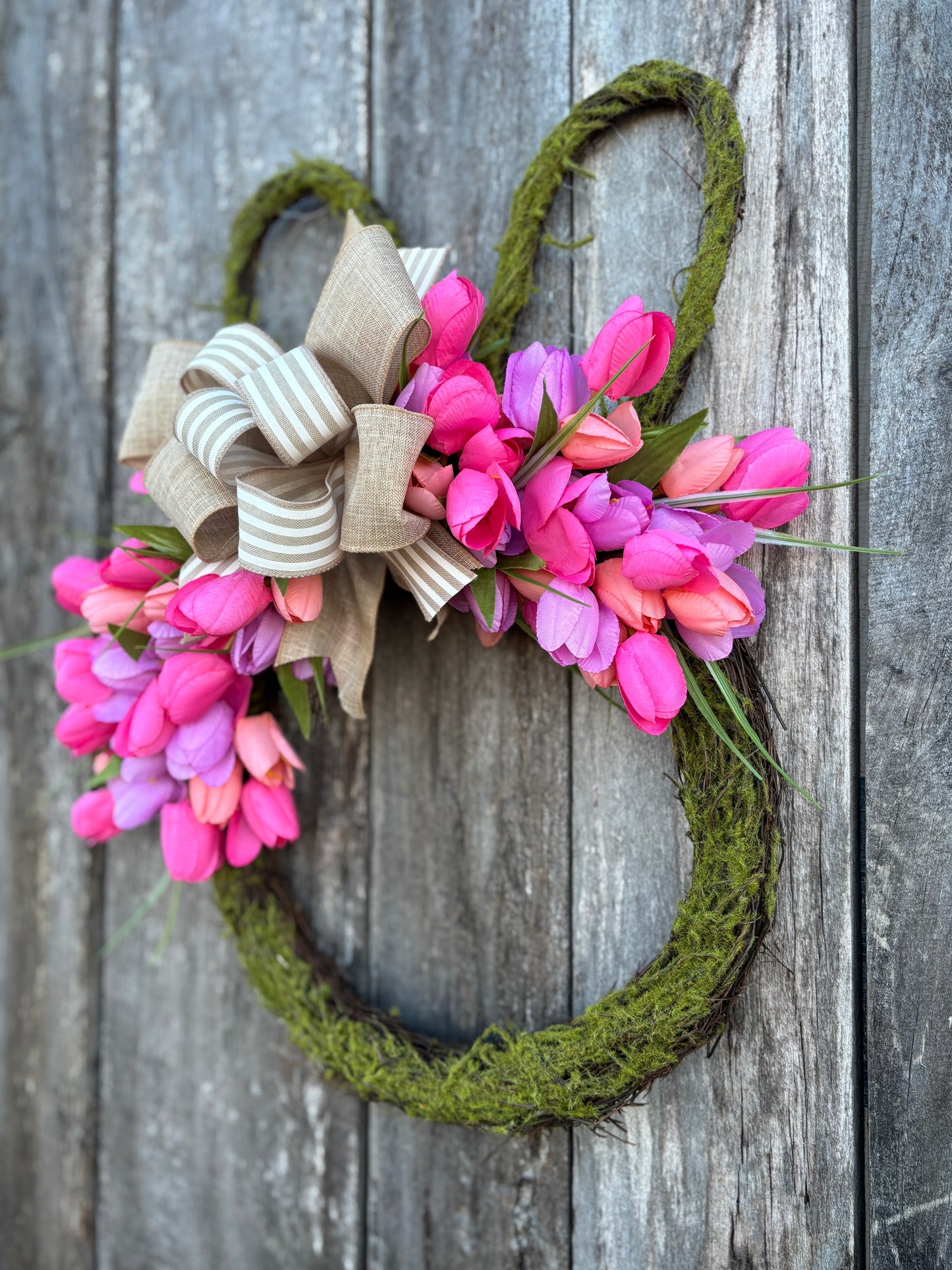 Pink Tulip Moss Bunny