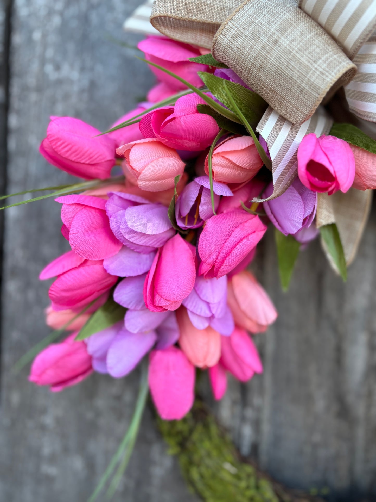 Pink Tulip Moss Bunny