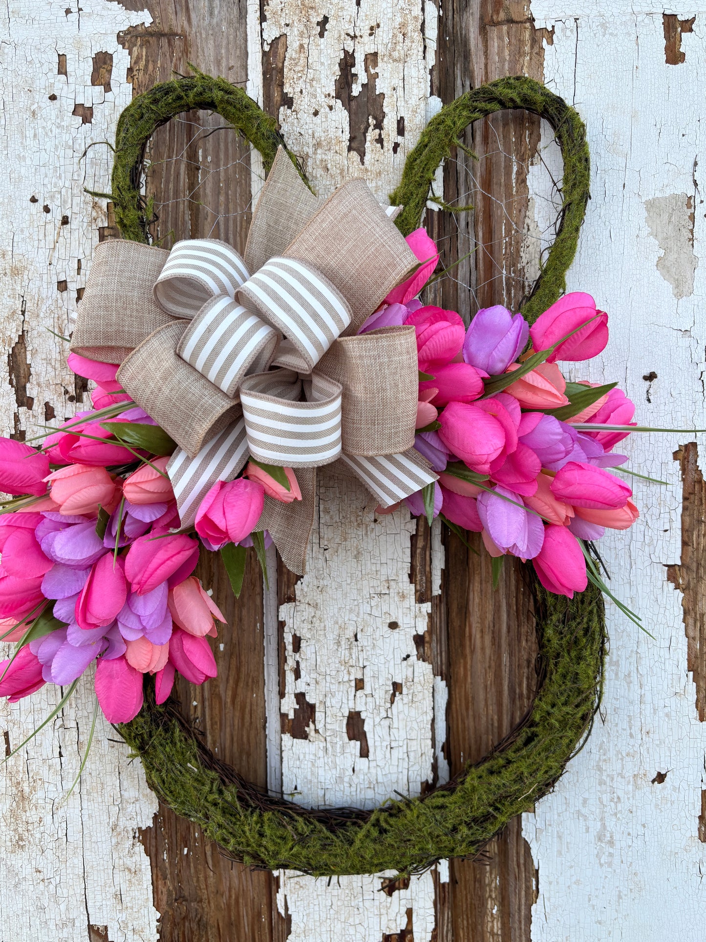 Pink Tulip Moss Bunny