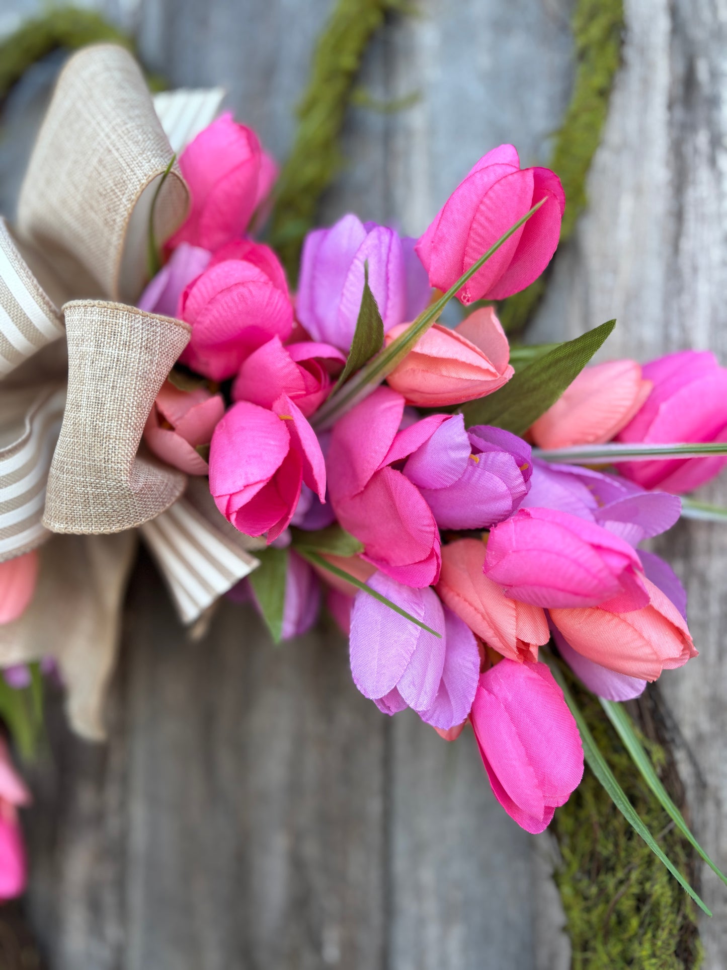 Pink Tulip Moss Bunny