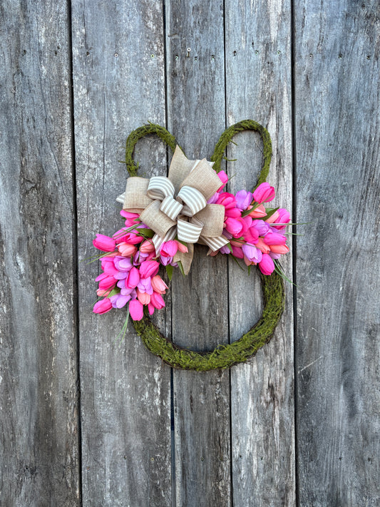 Pink Tulip Moss Bunny