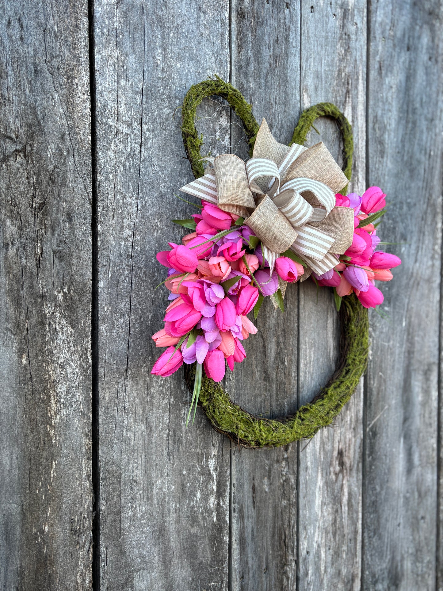 Pink Tulip Moss Bunny