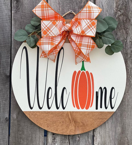 Welcome Pumpkin Sign