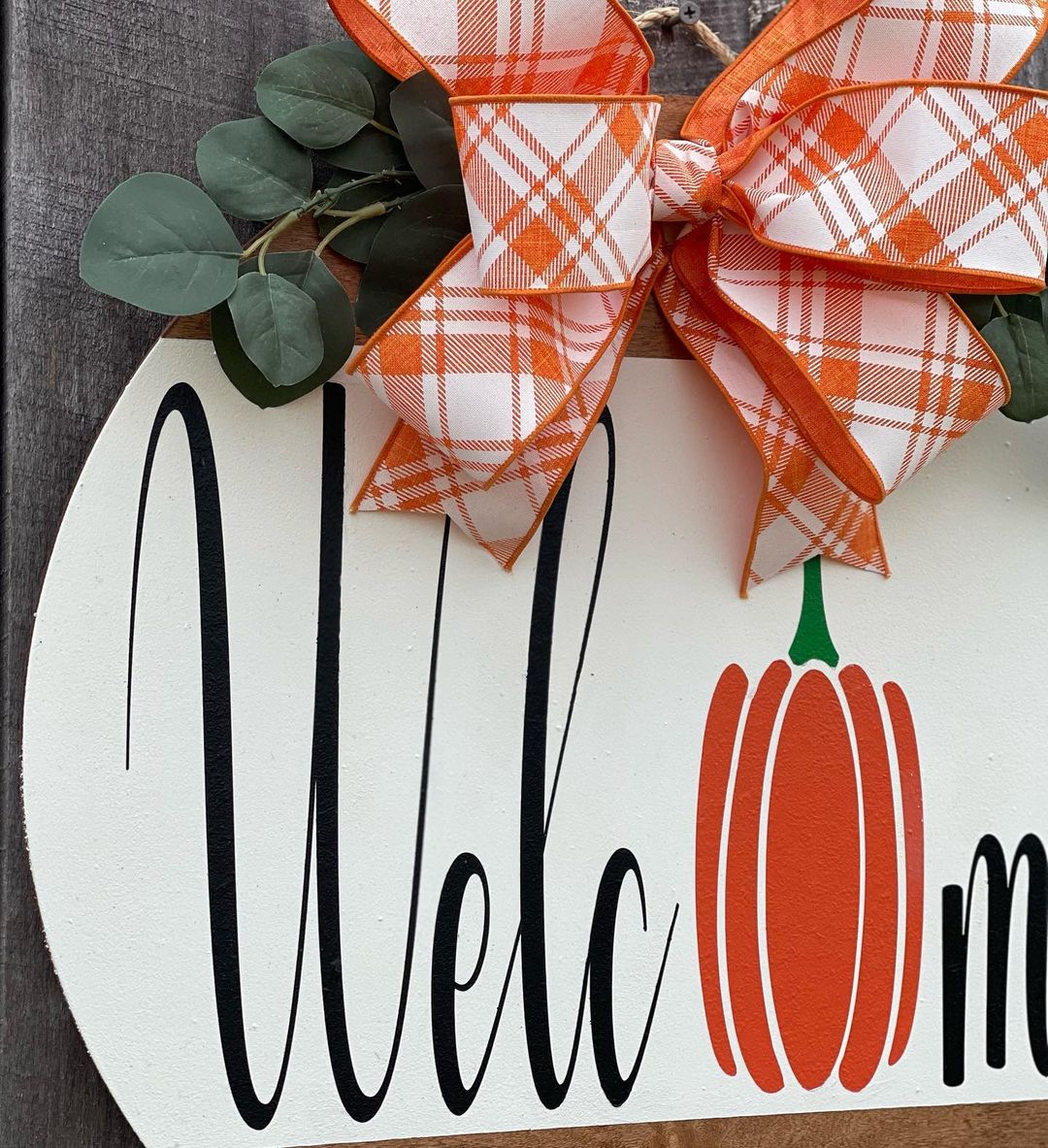 Welcome Pumpkin Sign