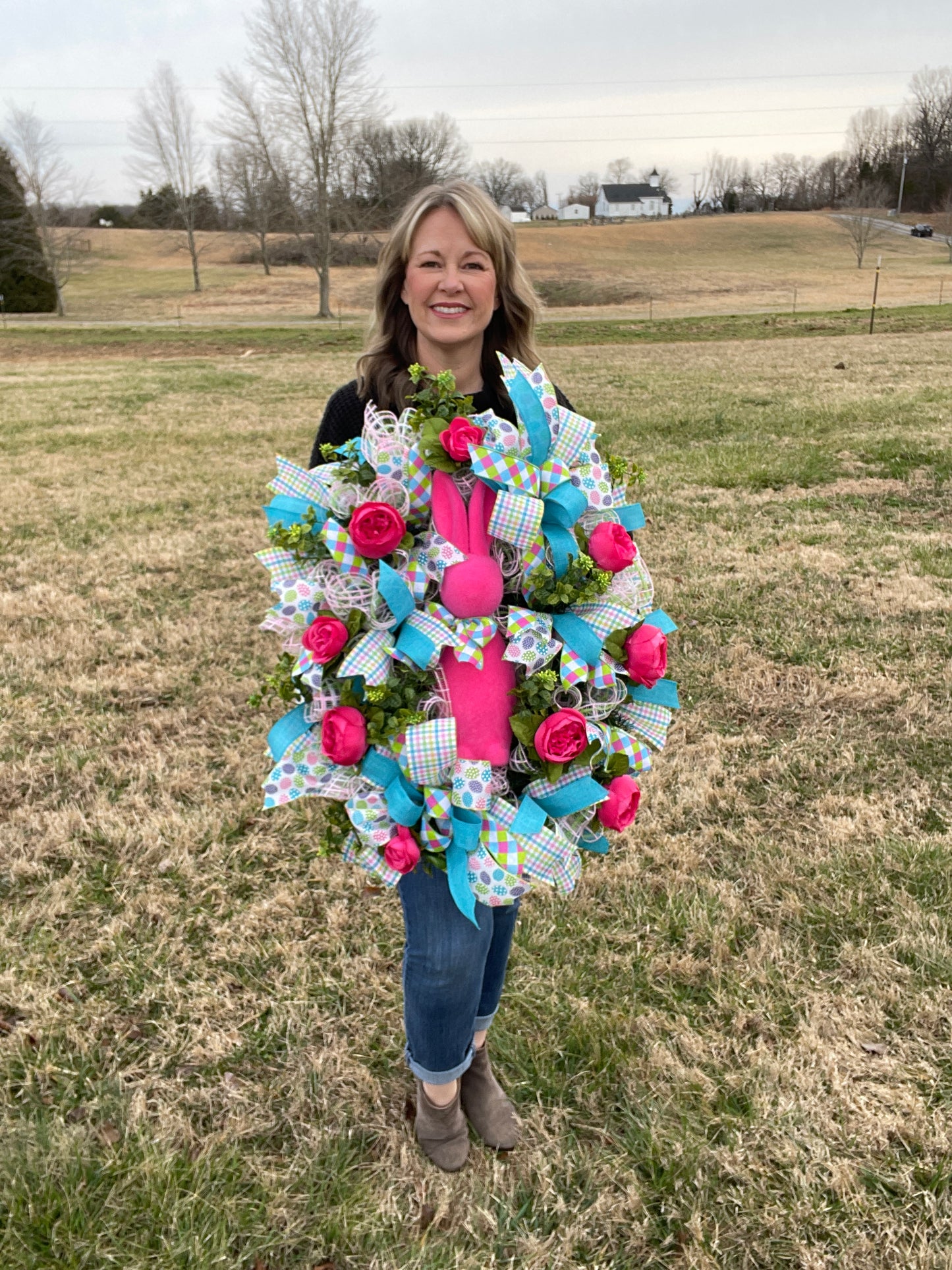 Pink Easter Wreath